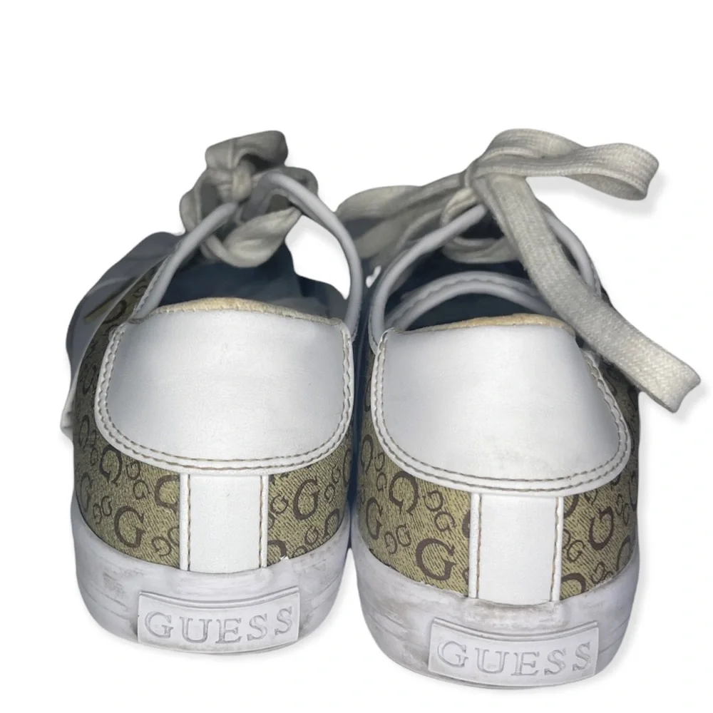 Guess Mens Comly Fashion Sneakers Shoes White Brown Monogram  size 8.5 - Picture 5 of 7
